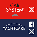 Carsystem und Yachtcare Logo mit Instagram und Facebook Icon 