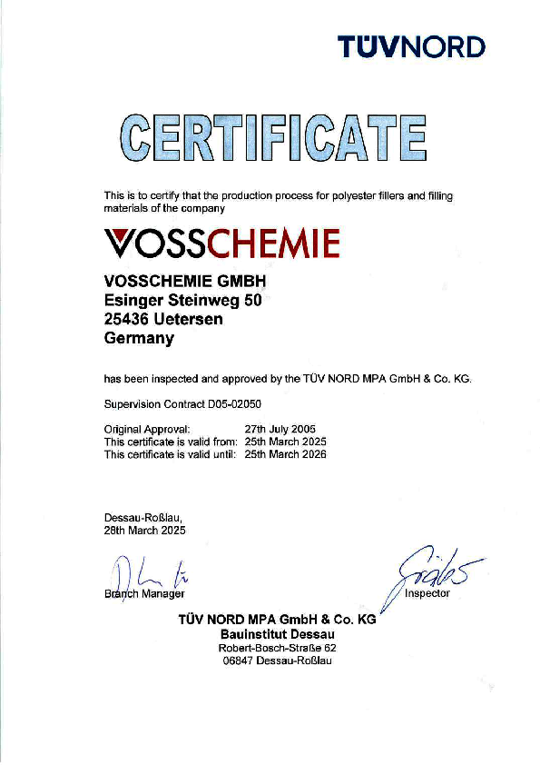 TÜV Certificate 2025