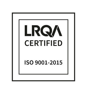 Logo of the LRQA ISO 9001-2015 certificate 